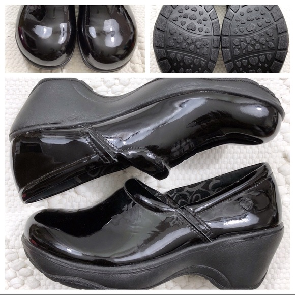 patent leather clogs for nurses